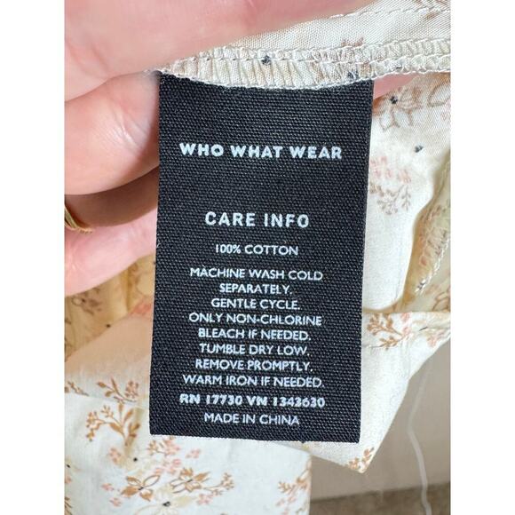 NWT Womens Floral midi Dress 100% Cotton Ruffle Puff Sleeve Cottage Prairie S - Picture 11 of 12